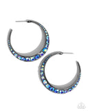 Paparazzi Embedded Edge - Blue Hoop Earrings