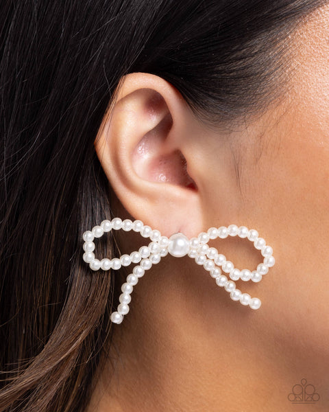 Paparazzi Better Ballerina - White Post Earrings