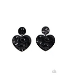 Paparazzi Just a Little Crush - Black Post Earrings