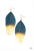 Paparazzi Fleek Feathers - Blue Earrings