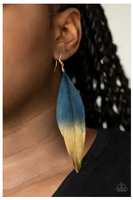 Paparazzi Fleek Feathers - Blue Earrings