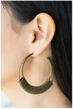 Paparazzi Artisan Attitude - Brass Hoop Earrings