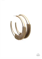 Paparazzi Artisan Attitude - Brass Hoop Earrings