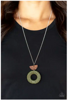 Paparazzi Homespun Stylist - Green Necklace