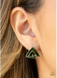 Paparazzi On Blast - Green Post Earrings