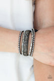 Paparazzi Rhinestone Rocker - Silver Wrap Bracelet