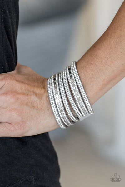 Paparazzi Rock Star Attitude - Silver Wrap Bracelet