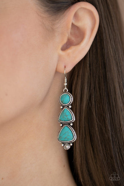 Paparazzi New Frontier - Blue Earrings