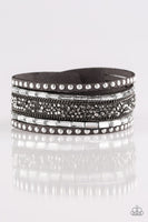 Paparazzi Rhinestone Rocker - Silver Wrap Bracelet