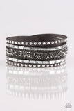 Paparazzi Rhinestone Rocker - Silver Wrap Bracelet