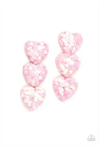 Paparazzi Heart Full of Confetti - Pink Hair Clip