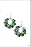 Paparazzi Wreathed in Watercolors - Green Earrings