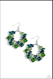 Paparazzi Wreathed in Watercolors - Green Earrings