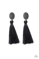 Paparazzi Va Va PLUME - Black Earrings