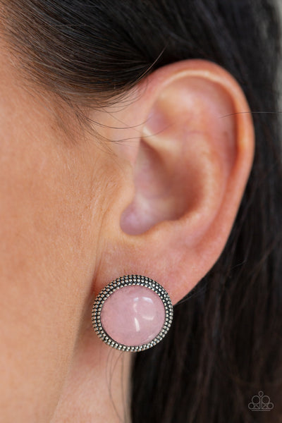 Paparazzi Desert Dew - Pink Post Earrings