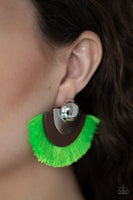 Paparazzi Fan The FLAMBOYANCE - Green Earrings