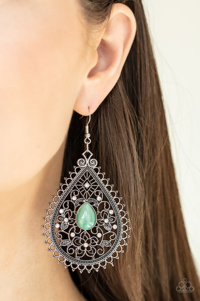 Paparazzi Eden Glow - Green Earrings