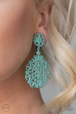 Paparazzi Blissfully Boho - Green Clip-On Earrings