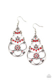 Paparazzi Garden Melody - Red Earrings