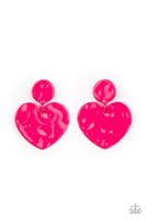 Paparazzi Just a Little Crush - Pink Post Earrings