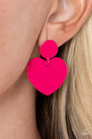 Paparazzi Just a Little Crush - Pink Post Earrings