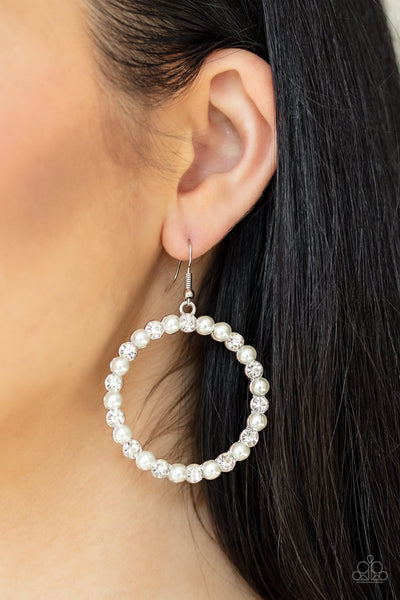 Paparazzi Pearl Palace - White Earrings