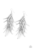 Paparazzi Tasseled Talons - Silver Earrings