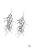 Paparazzi Tasseled Talons - Silver Earrings