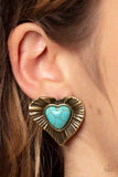 Paparazzi Rustic Romance - Brass Post Earrings