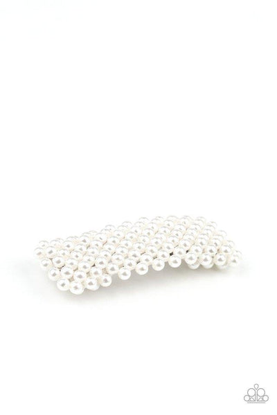 Paparazzi Pearl-Clutching Posh - White Hair Clip