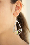 Paparazzi Line Crossing Sparkle - Green Earrings