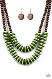 Paparazzi Dominican Disco - Green Necklace