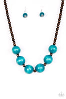 Paparazzi Oh My Miami - Blue Wood Necklace