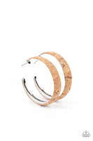 Paparazzi A CORK In The Road - Silver Hoop Earrings