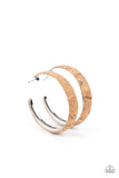 Paparazzi A CORK In The Road - Silver Hoop Earrings