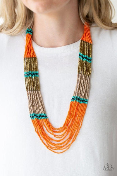 Paparazzi Rio Roamer - Orange Necklace