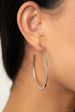 Paparazzi Basic Bombshell - Silver Hoop Earrings