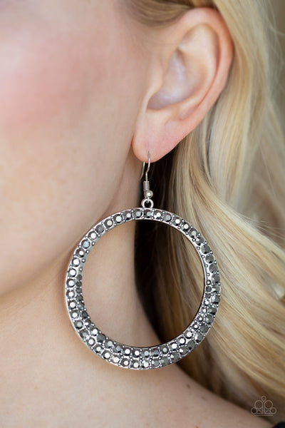 Paparazzi So Demanding - Silver Earrings