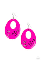 Paparazzi Home TWEET Home - Pink Wood Earrings