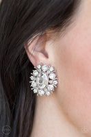 Paparazzi Serious Star Power - White Clip-On Earrings