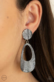 Paparazzi Printed Perfection - Black Clip-On Earrings