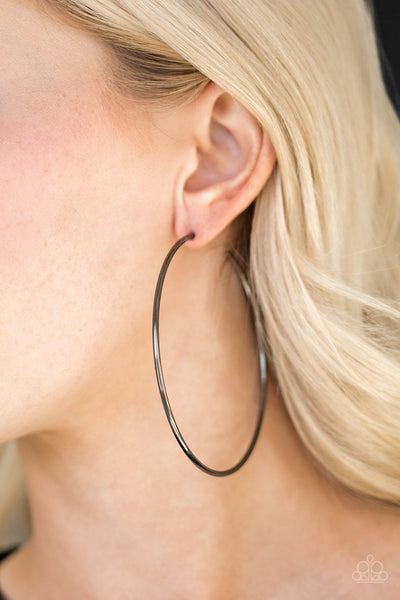 Paparazzi Meet Your Maker - Black Hoop Earrings