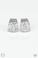 Paparazzi Superstar Shimmer - Silver Clip-On Earrings