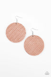 Paparazzi Plaited Plains - Pink Earrings