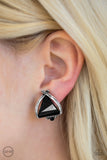 Paparazzi Elegant Edge – Black Clip-On Earrings