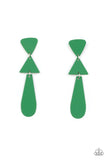 Paparazzi Retro Redux - Green Post Earrings