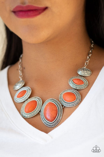 Paparazzi Sierra Serenity - Orange Necklace