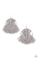 Paparazzi All About Macrame - Silver Earrings