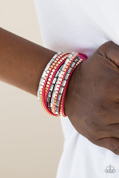 Paparazzi This Time With Attitude - Pink Wrap Bracelet