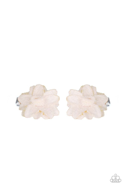 Paparazzi Lovely in Lilies - White Hair Clips